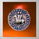 JOINT de l'orange de gemme des CHEVALIERS TEMPLAR Posters