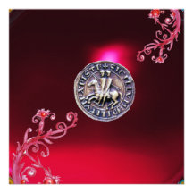 JOINT DES CHEVALIERS TEMPLAR Bourgogne rouge rouge Faire-part