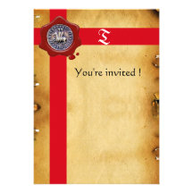 JOINT des CHEVALIERS TEMPLAR, monogramme rouge de  Invitation Personnalisée