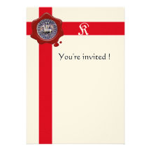JOINT des CHEVALIERS TEMPLAR, monogramme rouge de  Carton D'invitation