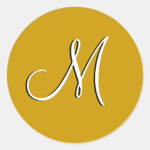 Joint d'or de faire-part de mariage du monogramme  autocollants ronds