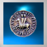 JOINT du bleu de gemme des CHEVALIERS TEMPLAR Posters