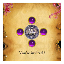 JOINT du pourpre de gemme des CHEVALIERS TEMPLAR Carton D'invitation