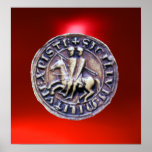 JOINT du rouge de gemme des CHEVALIERS TEMPLAR Affiches