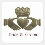 Joints carrés de mariage d'or de Claddagh d'Irland Autocollants