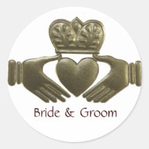 Joints de mariage d'or de Claddagh d'Irlandais Autocollants