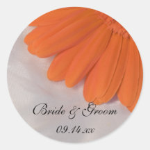 Joints d'enveloppe de mariage de marguerite orange autocollant