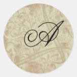 Joints d'enveloppe de monogramme adhésifs ronds