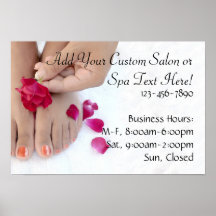 Joli salon fuchsia de pédicurie de rose de rose posters