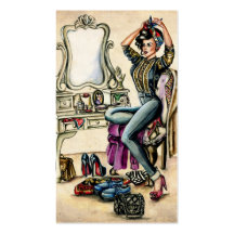Jolie beauté de pin-up cartes de visite personnelles