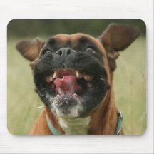 jolie crazy faced boxer dog mouse pad