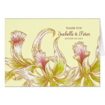 Jolies orchidées épousant le carte de remerciement