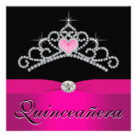 Jolies roses indien Quinceanera de princesse Tiara Bristols Personnalisés