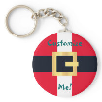 Jolly Red Christmas Santa Designs Keychains
