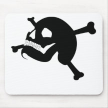 Jolly Roger # 2-Black Mouse Pads