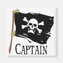 Jolly Roger Captain Refrigerator Magnet