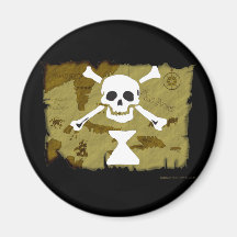 Jolly Roger Map  #9 Fridge Magnets