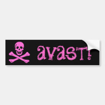 Jolly Roger Pink Bumper Stickers
