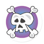 jolly_roger Skull and Crossbones Round Stickers