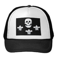 JOLLY ROGER SKULL AND THREE LILIES FLAG TRUCKER HATS