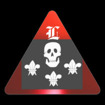JOLLY ROGER SKULL AND THREE LILIES FLAG MONOGRAM stickers