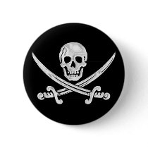 Jolly Roger Skull Pinback Button