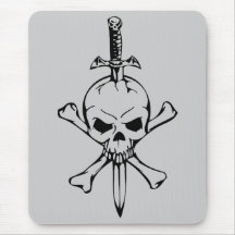 Jolly Roger Skull with Knife Mousepad