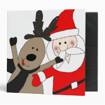 Jolly Santa and Reindeer Binder