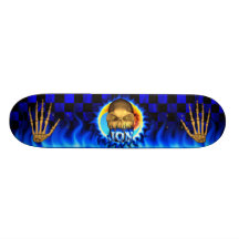 Jon skull blue fire Skatersollie skateboard.