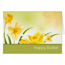 Jonquilles de ressort. Carte de voeux de Pâques