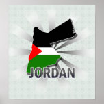 Jordan Flag Map 2.0 Posters