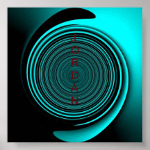 Jordan Teal Black Swirl Posters
