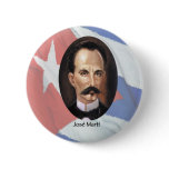 Jose Marti on Cuban Flag Pinback Buttons
