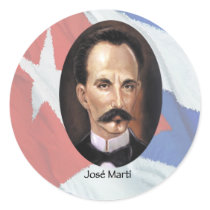 Jose Marti on Cuban Flag Sticker