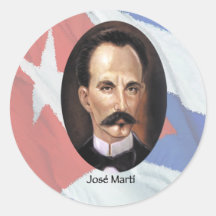 Jose Marti on Cuban Flag Sticker