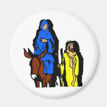 Joseph and Mary Christian artwork Magnet