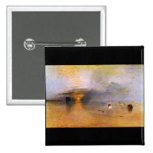 Joseph Mallord Turner - Calais - Collecting bait Button