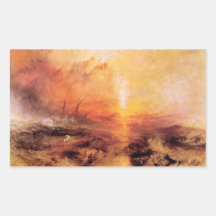 Joseph Mallord Turner - Slaves being thrown overbo Rectangular Sticker