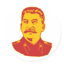 Joseph Stalin Portrait Round Stickers