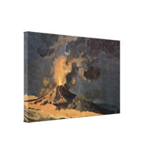Joseph Wright - eruption of Vesuvius Stretched Canvas Print