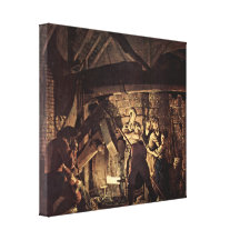 Joseph Wright - The Iron Forge Canvas Print