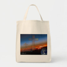 Joshua 1:9 Sunset Crosses Canvas Bag