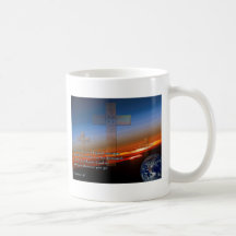 Joshua 1:9 Sunset Crosses Coffee Mugs