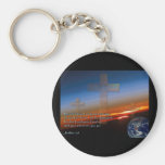 Joshua 1:9 Sunset Crosses Key Chain
