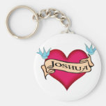 Joshua - Custom Heart Tattoo T-shirts & Gifts Keychain