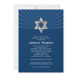 Josiah Silver Jewish Star Bar Mitzvah Invitation