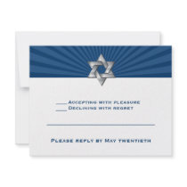 Josiah Silver Jewish Star Bar Mitzvah Invitation