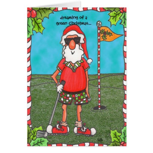 Jouer au golf de Père Noël Carte De Vœux  Zazzle