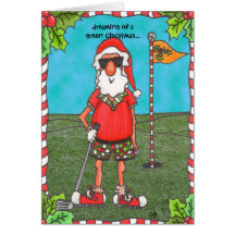 Jouer au golf de Père Noël Cartes De Vœux