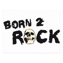 jouer du rock skull carte postale